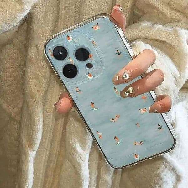 INS Summer Refreshing Creative Blue Pool Cool Trend Phone Case For iPhone 16 E 15 14 13 12 11 Pro XR XS Max 7 8 Plus Y2K Cover W260601