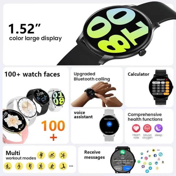 KESHUYOU New Smart Watch Wens Mens Fl Touch Sn Talk Sports Fitness Tracker Rate Monitor Smart WatchJ260601