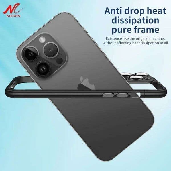 Ultra Thin PC Frame Light Bumper Case For iPhone 12 13 14 16 15 Pro 16Pro Max Glass Camera Protector Edge Protect Cover