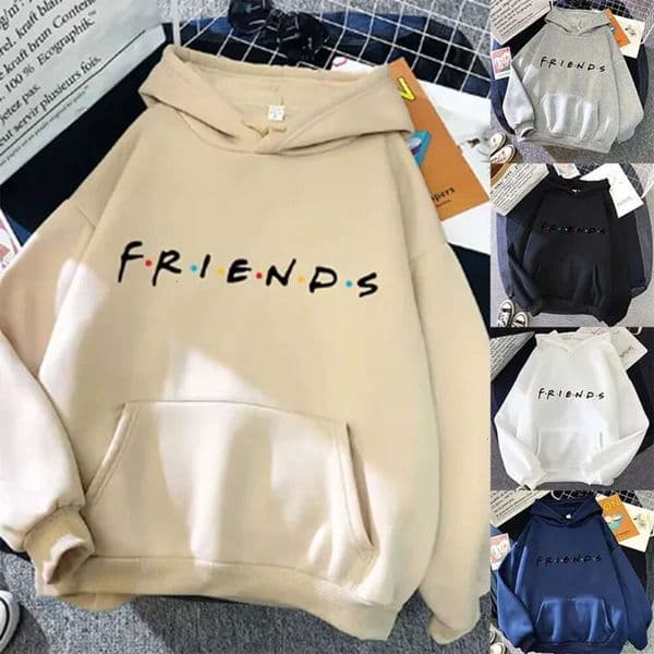 Women Friends Print Hoodie Long Sleeve Pullover Fashion Clothing Casual Solid Color Female Spring Autumn Fashion Streetwear250905 Ceb