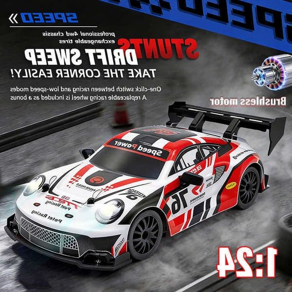 RTR 124 RC Drift Cars 4WD 24Ghz Remote Control JDM Style LED Lights 20KM/H High Speed Racing Toy for Kids Adults Birthday Gift L260601