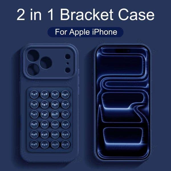 Silicone Suction cup holder case iPhone 17 12 11 13 Pro Max Solid Color Cover For 16 15 14 Plus Air Accessories 26Y0601