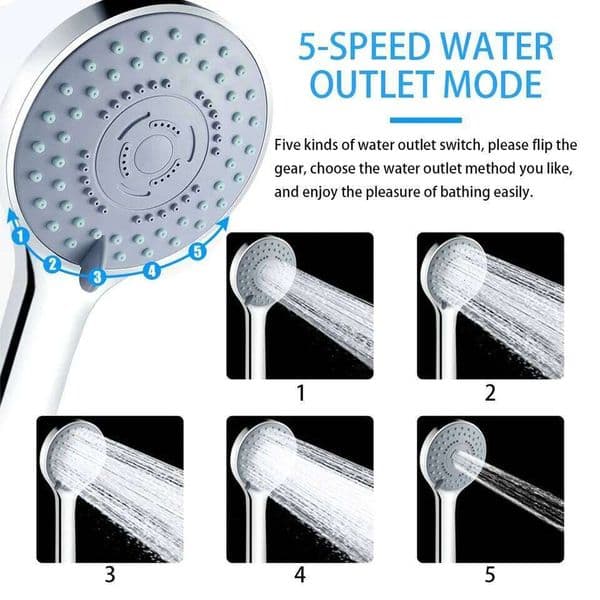 Sprayer Jetting Water Saving Handheld Adjustable 5 Modes SPA Shower Bath Head Bathroom Accessories 26Y0526