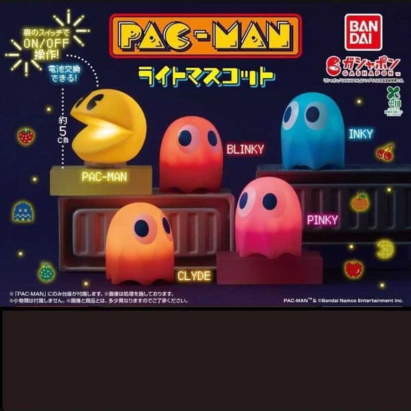 Bandai Original Gashapon PAC-MAN Pac-Man Glow Night Light Mini Figure Collectible Toy Desk Decor Toys Childrens Birthday Gifts L2606019VPV