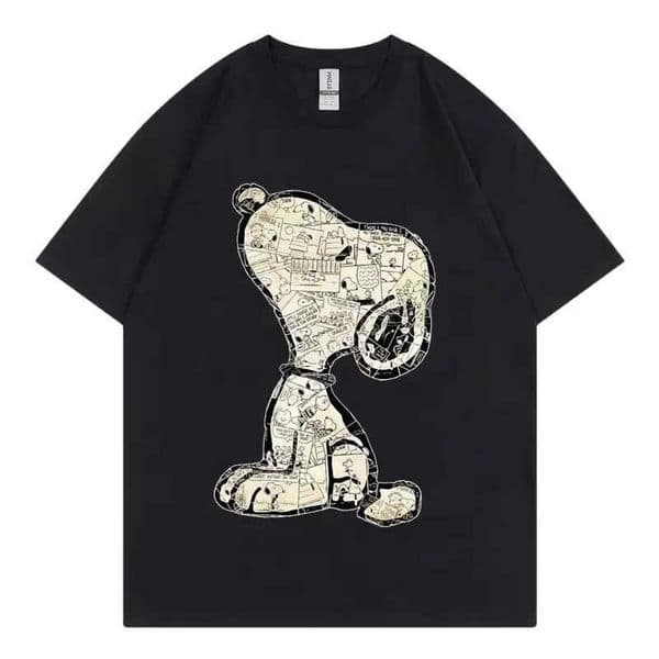 Cartoon Snoopy Anime Women T-shirt Summer Short Slve White 100 Cotton Men T Shirts Tops 2025 New Fashion Couple Clothing