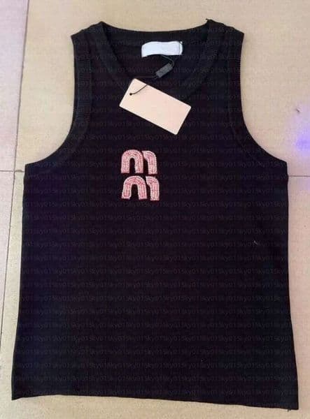 Miiu Womens Muily Tanks Women Tops Designer Tank Luxury Vest Pure Cotton Tees Letter Women's Clothing MM Sleeveless Top 73A