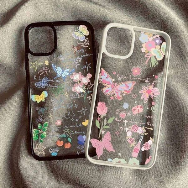 Phone Case For Samsung Galaxy FE S25 S24 S23 Ultra A26 A36 A56 A06 A16 A54 A35 A15 A55 A52 A34 5G Cute Graffiti Clear Cover