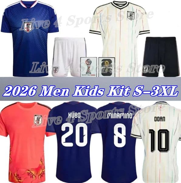 Japan World Cup 2026 Soccer Jerseys KUBO MITOMA SUGAWARA DOAN DAIZEN TANIGUCHI MINAMINO AYASE Maeda Japanese national football Shirt men kids kits Uniform