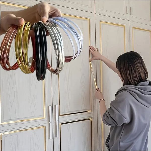 1pc 300cm1181inch Flexible Peel and Stick Mirror Molding Trim for Walls Ceilings Floors Cabinets Tiles Easy to Insta 260601