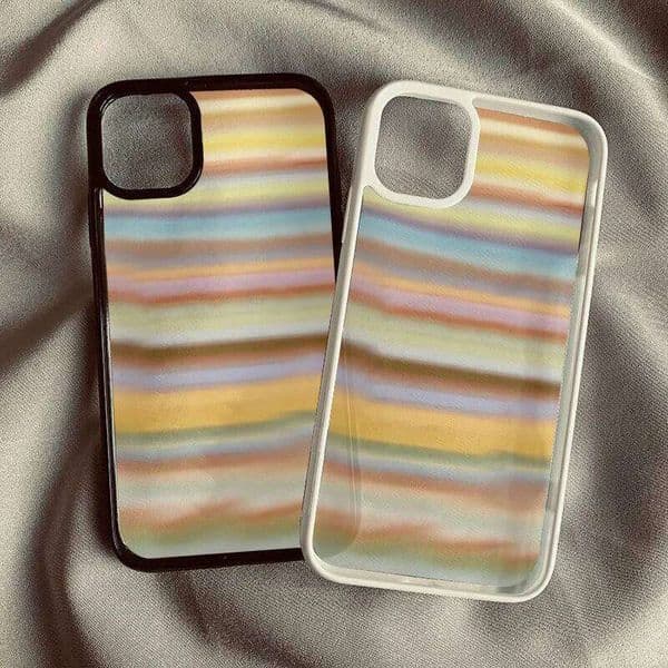 Luxury Cute Rainbow Stripe Case for Samsung Galaxy S25 S24 Ultra A55 A56 A36 A26 A06 A16 A54 A35 A15 A52 A34 5G S23 S21 FE Cover