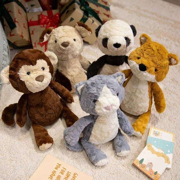 30cm Plush Appease Stuffed Fox Panda Monkey Cat Dog Puppy Cuddly Plushie Kids Sleep Hug Doll Toys for Boy 26L0601