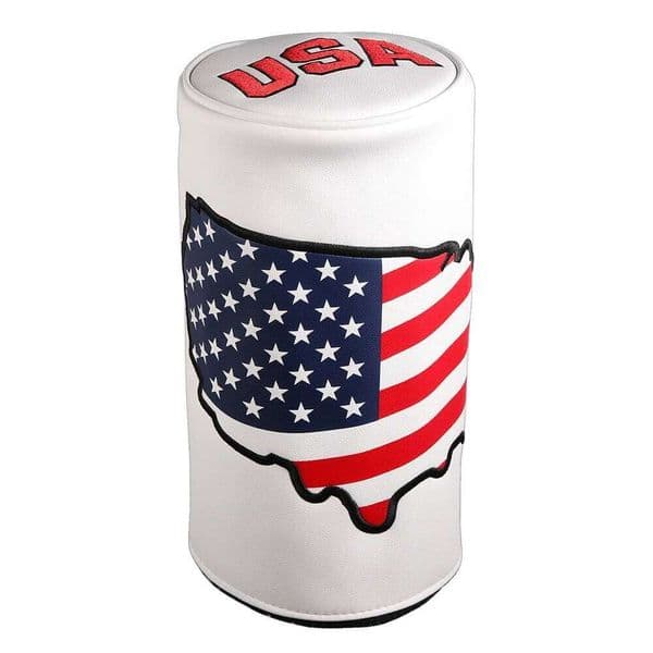 USA Flag PU Leather Golf Club Headcover Barrel Driver Cover 26L0601