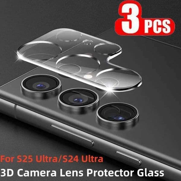 3PCS HD Clear Tempered Glass 3D Camera Protector Film For Samsung GalaxyS25 S24 S23 S22 Ultra Plus Anti-scratch Lens Cover