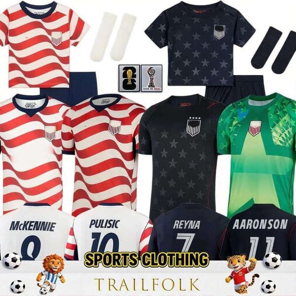 2026 World Cup Soccer Jersey PULISIC MCKENNIE UsAS ADAMS REYNA AARONSON America Soccerjersey Football Shirt United States Camisetas USMNT Men Kids Set cc
