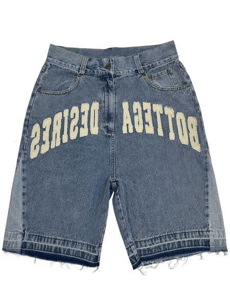 Street Style Mens Loose Fit Five-Point Shorts Fashion Retro Letter Denim Shorts M260601