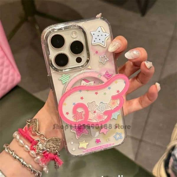 Shake Korean Quicksand Wing Magnetic Holder Grip Tok Griptok Phone Stand Holder port For iPhone 16 For Pad Smart TokJ260601