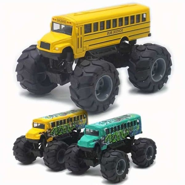 143 Scale School Bus Model Simulation Big Wheels Pull Back Car Toy Educational Die Cast Metal School Bus Vehicles Toys Kids Toy L260601