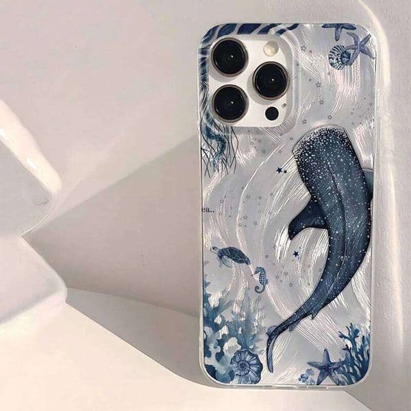 Ocean Shark Whale Design Phone Case For iPhone 17 16 11 13 12 Pro Max 7 8 14 15 Plus X XS SE 16E Shockproof Bumper Cover W260601