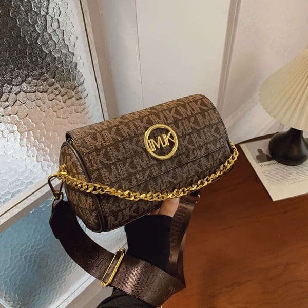 Advanced handbag for women 2026 new casual retro fashion printed cylindrical versatile chain shoulder crossbody bag