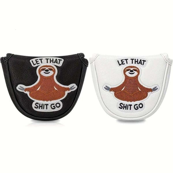 Sloth Fun Design Style Club Head Cover|Semi-circle Putter Cover, PU Material with Advanced Embroidery for Most Brands, 26L0601