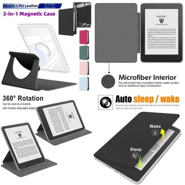 Auto Wake/Sleep 6 inch e-Reader Case Acrylic Shockproof Magnetic Cover Smart Wear Resistant for Kindle 2024/2022 11th Generation X260529