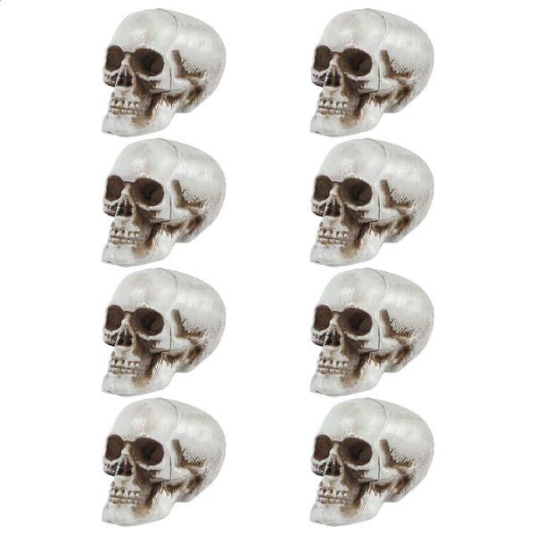 8pcs Plastic Crafts Halloween Decor Skull Crafts Adornment Small Skull Decor Props Party Decoration Indoor Outdoor 260525