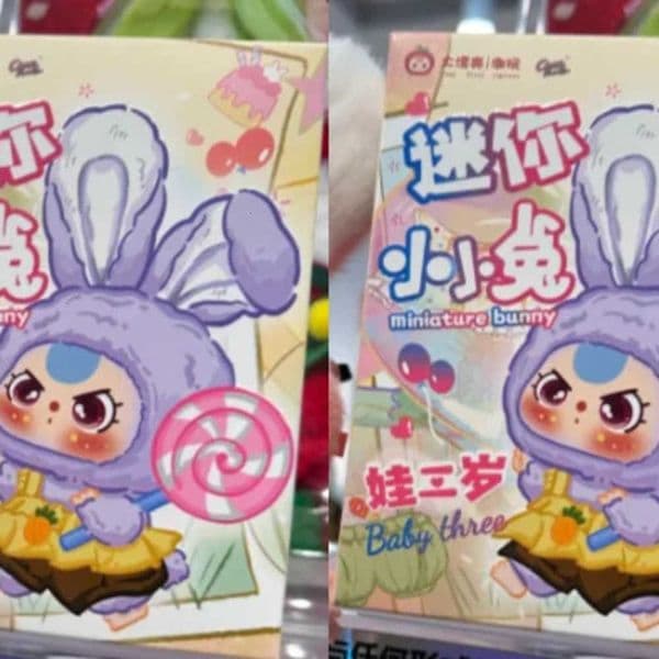 Baby Three mini Macaron Little Rabbit Series Vinyl blind box Play Ornament Pendant Creative Cute Doll Toy girl Gift 250916BJ Y260530