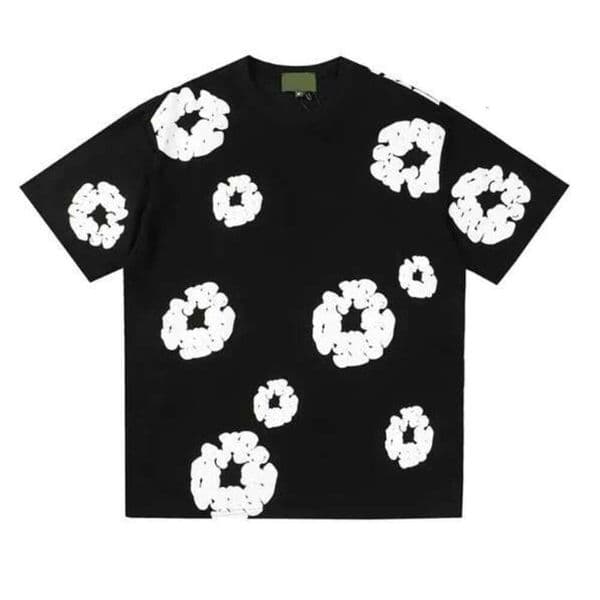 Denimly Tear Shirt Short Cotton Wreath T Shirt Unisex Foam Print Summer Crew Neck Premium Cotton Oversized Hip Hop Streetwear Denimteae Casual Short Sleeve Tee 202