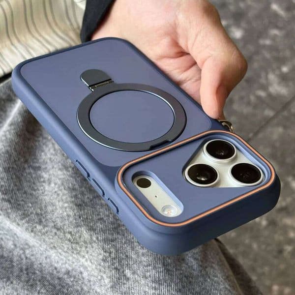 Shockproof Bumper Matte Kickstand Holder Case for iPhone 17 Air 16 14 15 Plus 13 12 11 Pro Max For Magsafe Magnetic Armor Cover W260601