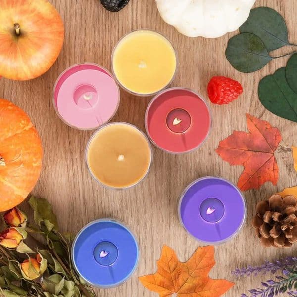 12 Pack Fall Scented Soy Candles Bulk Pumpkin Vanilla Caramel Lavender Mini Candle Gift Set for Halloween Christmas C260530
