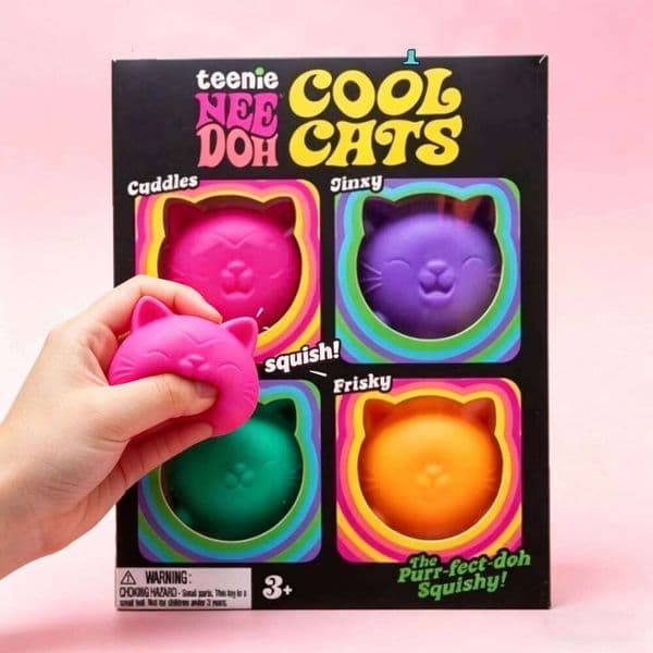 Needoh Cute Cat Maltose Squishy Slow Rise Stress Relief Ball Fidget for Adult Kids Anti-Anxiety Sensory Toys 26L0601