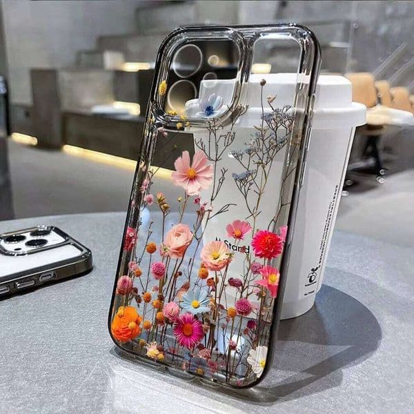 Flower Phone Case For iPhone 16 13 15 11 12 14 17 Pro Max Air 16E XS XR 7 8 SE Shockproof Transparent Cover Silicone Soft Fundas W260601