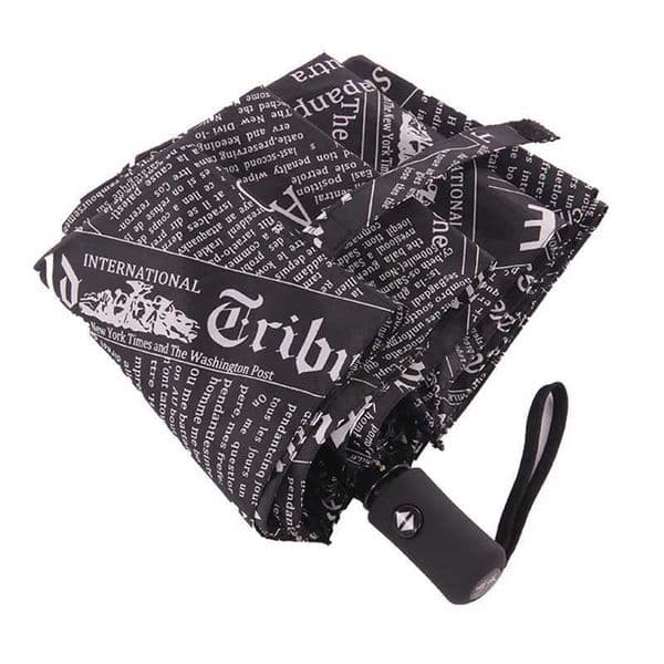 Fully Automatic Folding Newspaper Umbrella Men and Women Sunny and Rainy Umbrella Personty Creative Trend Student UmbrellaJ260601