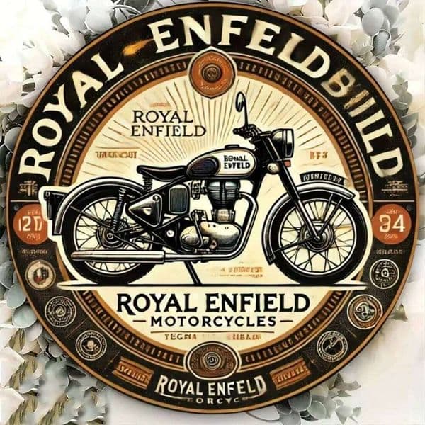 Royal Vintage Motorcycle Tin Sign - Enfield Retro Aluminum Foil Wall Decor For Home Bar Kitchen Office Metal Plaque 26L0601