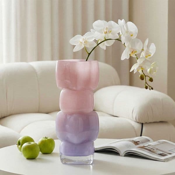 Creative French-style glass vase light luxury and high-end feel living room flower arrangement decoration niche home decorL260529