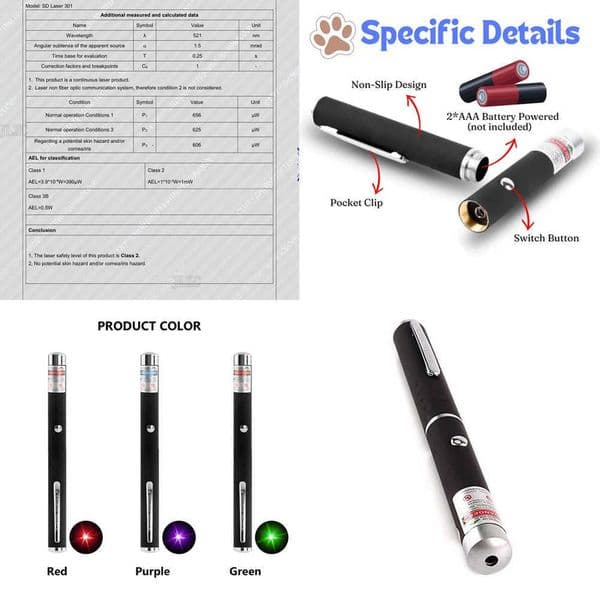 Mini Portable LED Green Redlight Laser Pointer Without Batteries LED Flashlight Laser pen Cat Interactive Scratching Play Toy X260529