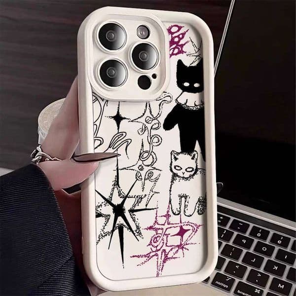 Gothic Black Cat Design Case For Samsung Galaxy S25 S24 S23 Ultra S22 S21 Plus FE A56 A55 A54 A53 A36 A34 A33 A26 Camera Cover