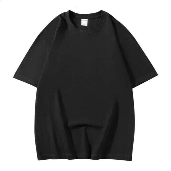 Solid Color T Shirt Mens Short Sleeve Top Heavy Pound 230G Cotton White Crewneck Loose Tee 260527 10C