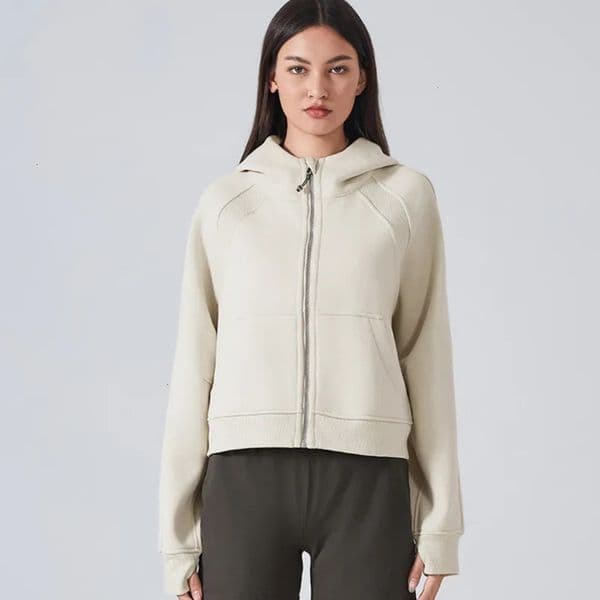 2026 New Women Yoga Outfits outdoor Brushed Full Zip Hoodie Jacket Sportswear Hooded Workout Track Running Coat With Pockets Outdoor Fleeces Thumb Holes Free Sh 12