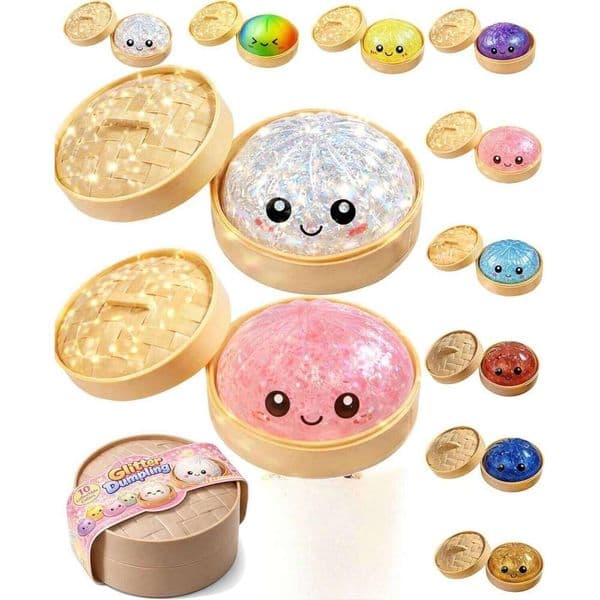 Large Dumpling Stress with Steamer Colorful Squishy Bun Sensory Toy Anxiety Relief, Squeeze Dough Ball for Adults&Kids 26L0601