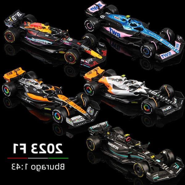 Bburago 143 2023 F1 Model RB19 W14 SF23 C43 A523 AMR23 Racing Alloy Car Toy Red Bull Mercedes Alfa Romeo Apline L260601