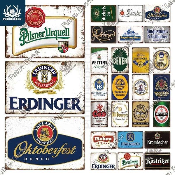 Putuo Germany Beer Brand Plaque Metal Vintage Tin Sign for Pub Man Cave Kitchen Club Bar Wall Home Decor 26L0601