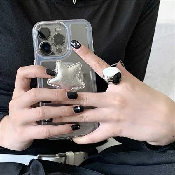 3D Y2K Korean Puff Star Decpress Phone Grip Tok Griptok Korea Holder Ring For iPhone 14 Accessories Phone Stand HolderJ260601