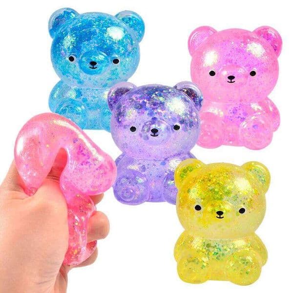 Squishys Glitter Gummy Bear Needoh Small Cute Animal Anti Stress Fidget Splat Decompressions Vent Squeeze Toy 26L0601