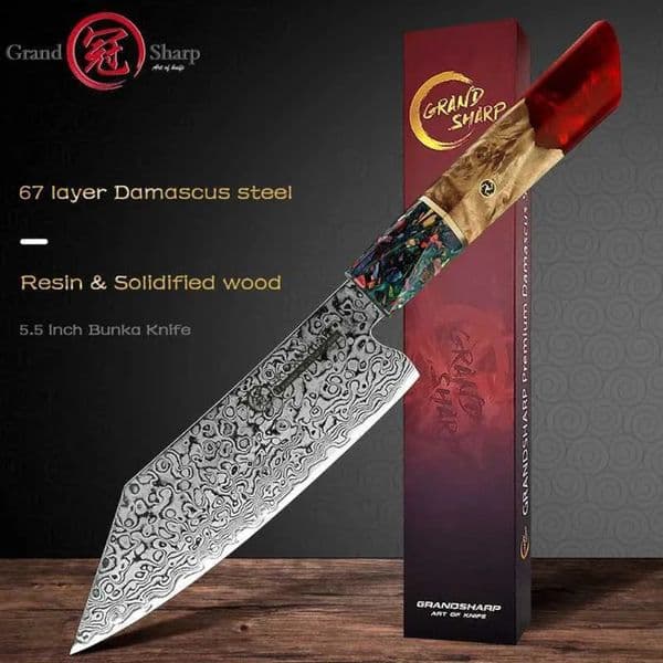 2026 Grandsharp 5.5-Inch perfume Japanese Bunka cologne Kitchen 67 Layer Damascus Steel Chef Knife Fruit Meat Vegetable Cutter Cooking Tool Free Shipping 33