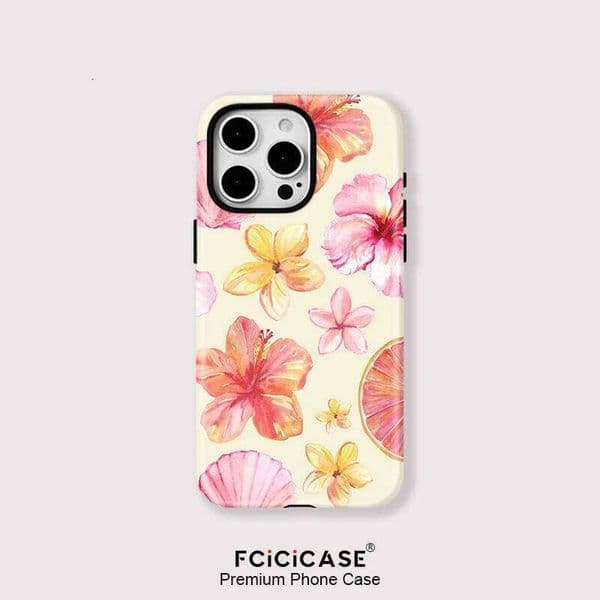 Magsafe 2 in 1 Flower Pattern Case For iPhone 11 12 13 14 Plus 15 16 Pro Max Luxury Magnetic Shockproof Phone Cover W260601