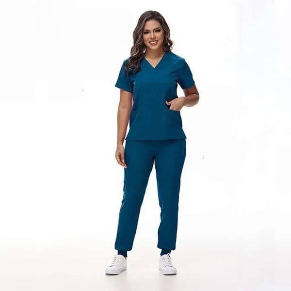 Scrubs Set Uniforms Stretch Scrub Tops With Pocket Pants Nurse Uniform Doctor Surgery Overalls Beauty Salon Workwear 250115 910