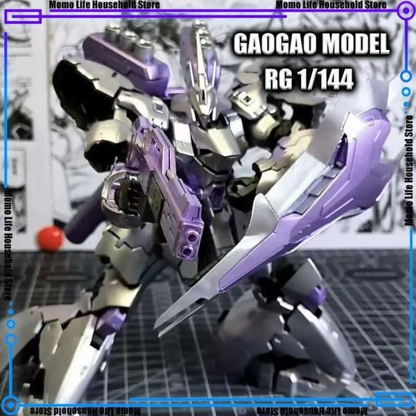 In Stock GAOGAO 1/144 RG MSN-04 Sazabi purple Assembly Model Kits Plastic skeleton Anime Action Figure Robot Plastic Model Toys L260601B0N6