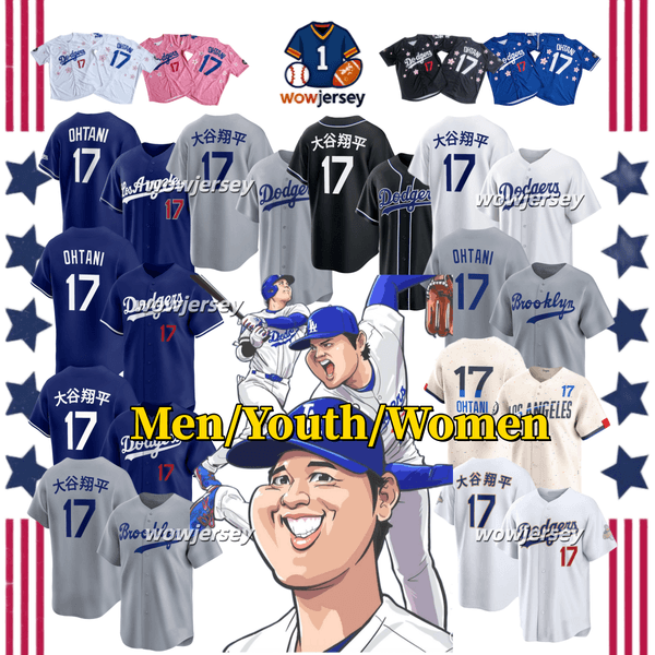 Dodgers Baseball Jersey White Gold Black #17 Shohei Ohtani Baseball Jerseys