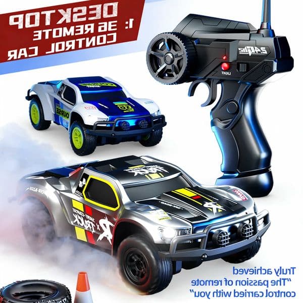 JIKEFUN 1/36 Mini Remote Control Car Portable 24G 4WD Short Truck High-Speed Off-Road Truck Boy Desktop Toy Childrens Gift L260601